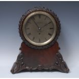 A William IV mahogany drum shaped bracket clock, 16cm circular silvered dial inscribed Adams,