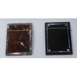 A 19th century tortoiseshell and abalone rectangular visiting card case, hinged cover,