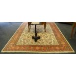 A Ziegler Mahal Carpet, central cream rectangular reserve with stylised flowers,