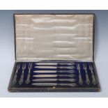 An early 20th century Continental silver hafted fruit service,