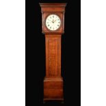 A George III oak longcase clock, 31cm circular enamel dial inscribed Rea, Walton,