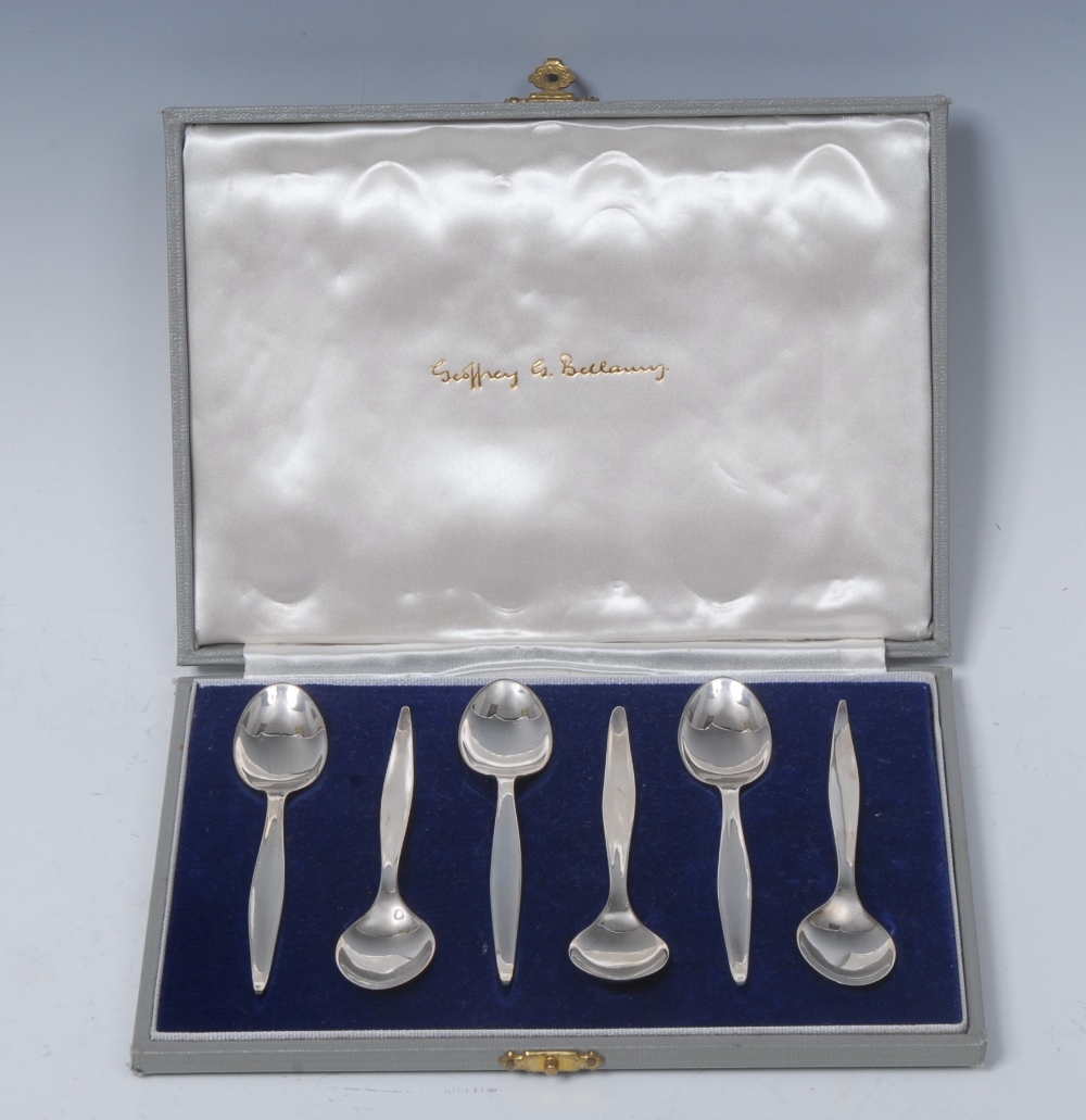 Geoffrey Guy Bellamy (1922 - 1997) - a set of six Elizabeth II silver coffee spoons,