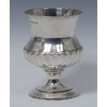 A George III silver half-fluted campana goblet.