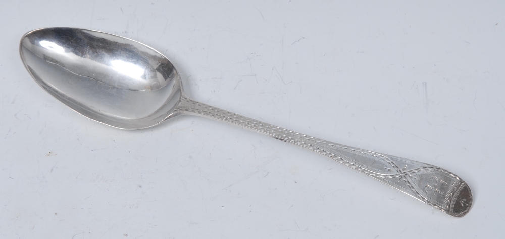 Hester Bateman - a George III Bright-cut Old English pattern tablespoon,