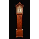 A George III mahogany longcase clock, 30cm arched brass dial inscribed Robert Trattle, Newport,