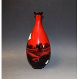 A Royal Doulton Flambe vase with rural landscape, 8365,
