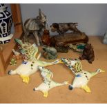 Ceramics - a set of three Ellgreave Pottery flying ducks;