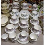 Ceramics - a Wedgwood Ice Rose tea set comprising ten cups, nine saucers,
