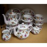A Richard Ginori, Italy, Granduca pattern tea set for six comprising tea pot, coffee pot, cream jug,