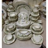 Ceramics - a Royal Doulton Strawberry Cream pattern dinner service to include six dinner plate;