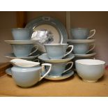 A Royal Worcester Woodland pattern tea set for eight comprising sandwich plate, side plates,