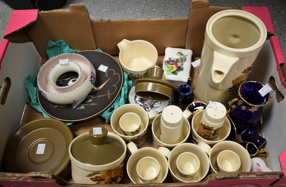 Ceramics - a Pallisy Worcester Kismet pattern tea service; Poole Rose bowl; collectors plates;