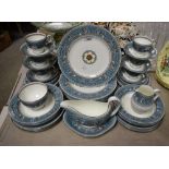 A Wedgwood Florentine pattern dinner and tea service for six comprising plates, salad plates,