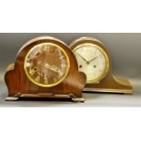 An oak mantel clock, c.