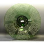Studio Glass - a green glass acid etched bowl