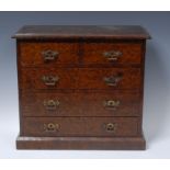 A Victorian faux walnut miniature chest,