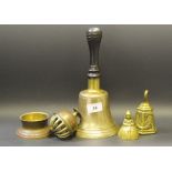 A brass hand bell; Tibetan bell;