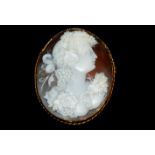 A 9ct gold mounted cameo brooch