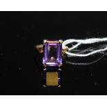 A 9ct gold and amethyst dress ring