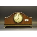 A late 19th/early 20th century mahogany cased mantle clock, buren movement,