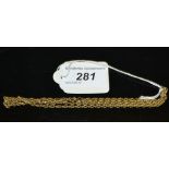 A 9ct gold rope twist necklace ,