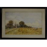 Cuthbert Gresley (1876 - 1963) Repton Church and Harvest signed, watercolour, 40.