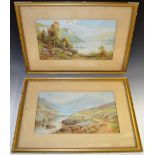 Andrew Beer A pair, Sheep Grazing signed, watercolour,