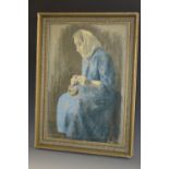 In the manner of Jacob Kramer (1892 - 1962) Portrait of a Lady signed, pastel,