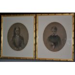 English School (19th century) A pair, Portraits of Children indistinctly signed, dated 1863,