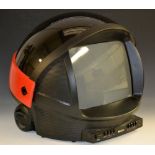 A retro Phillips Discoverer spaceman's helmet shaped TV.