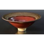 A Studio Pottery earthernware flared conical bowl,
