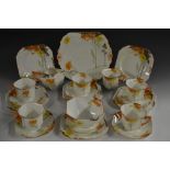 A Shelley Poppy pattern tea set, Princess shape,