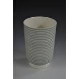 A Wedgwood tapering cylindrical ribbed vase, in mint green, 18.