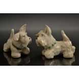 A pair of Bourne Denby Scottie dog models, designed by Alice Teichner,