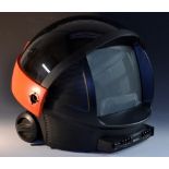 A retro Phillips Discoverer spaceman's helmet shaped TV.