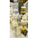 Ceramics - various vases;