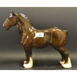 A Beswick Bay gloss shire horse, plaited mane,