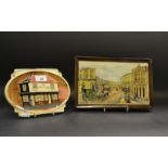 A Beswick plaque, Regent Street, 1832; a Bretby oval plaque,