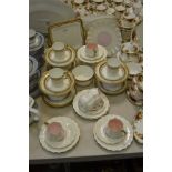 A Sutherland china part tea service; a Staffordshire part tea service ,