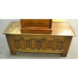 A mid 20th century oak blanket box