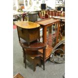 An early 20th Century oak sewing box,