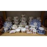 Royal Crown Derby Posies - nine cups, ten saucers, six coffee cans and saucers,