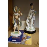 A Wedgwood figure of Tutankhamun, numbered limited edition; a Wedgwood figure of Nefertiti,