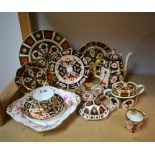Royal Crown Derby - a 2451 pattern Imari coffee pot; a 2451 pattern tea cup and saucer;