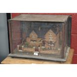 A late Victorian cork architectural diorama, the model as a substantial suburban villa,