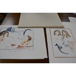 Allan Chidgey - a folio of watercolours, Studies of Female Nudes, signed, dated 99, typically 51.