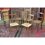 A pair of Aesthetic Movement faux bamboo side chairs;