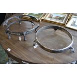 A 19th Century plant pot stand and rim mount, silver plated,