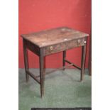 A George III oak side table, with drawer, c.