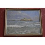 Alfred E Isaac An Old Fort off St Malo signed with initials, label to verso, oil on hardboard,